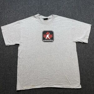 VTG Steve & Barry's Canada Hockey  Gray T-Shirt Men's Sz XL  Distressed